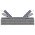 thumbnail image 3 of vidaXL Chaise Longue avec Coussin et Table à Thé en Rotin Poly Gris, 3 of 5