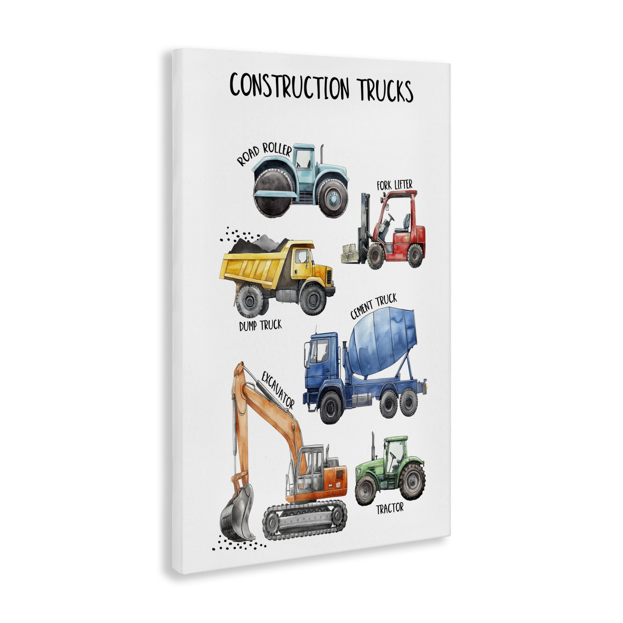 Stupell Industries Utility Trucks Construction Canvas Wall Art, design by Christine Simpson Art