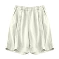 thumbnail image 3 of Women High Waist A-Line Shorts Loose Casual Summer Elastic Wide Leg BeachWhiteXL, 3 of 3