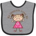 thumbnail image 3 of Inktastic My Grammie Loves Me Girls Baby Bib, 3 of 4