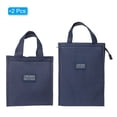 thumbnail image 3 of Insulated Lunch Bags, 2Pack 10"x6"x13" 8"x5"x9" Portable Container Bag Dark Blue, 3 of 6