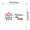 thumbnail image 4 of Girls Rule Adventure Is Out There Girls Love Beautiful Crown Prince Unicorns Royalty Sweet Dreams Decorating Holiday Gift Ideas Bedroom Wall Decal Sticker - Size: 40 In X 20 In, 4 of 5