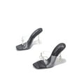 thumbnail image 2 of Cape Robbin Black Bad Guy Black Crystal Clear Open Toe High Heel Mule Pumps (6.5, BLACK), 2 of 4