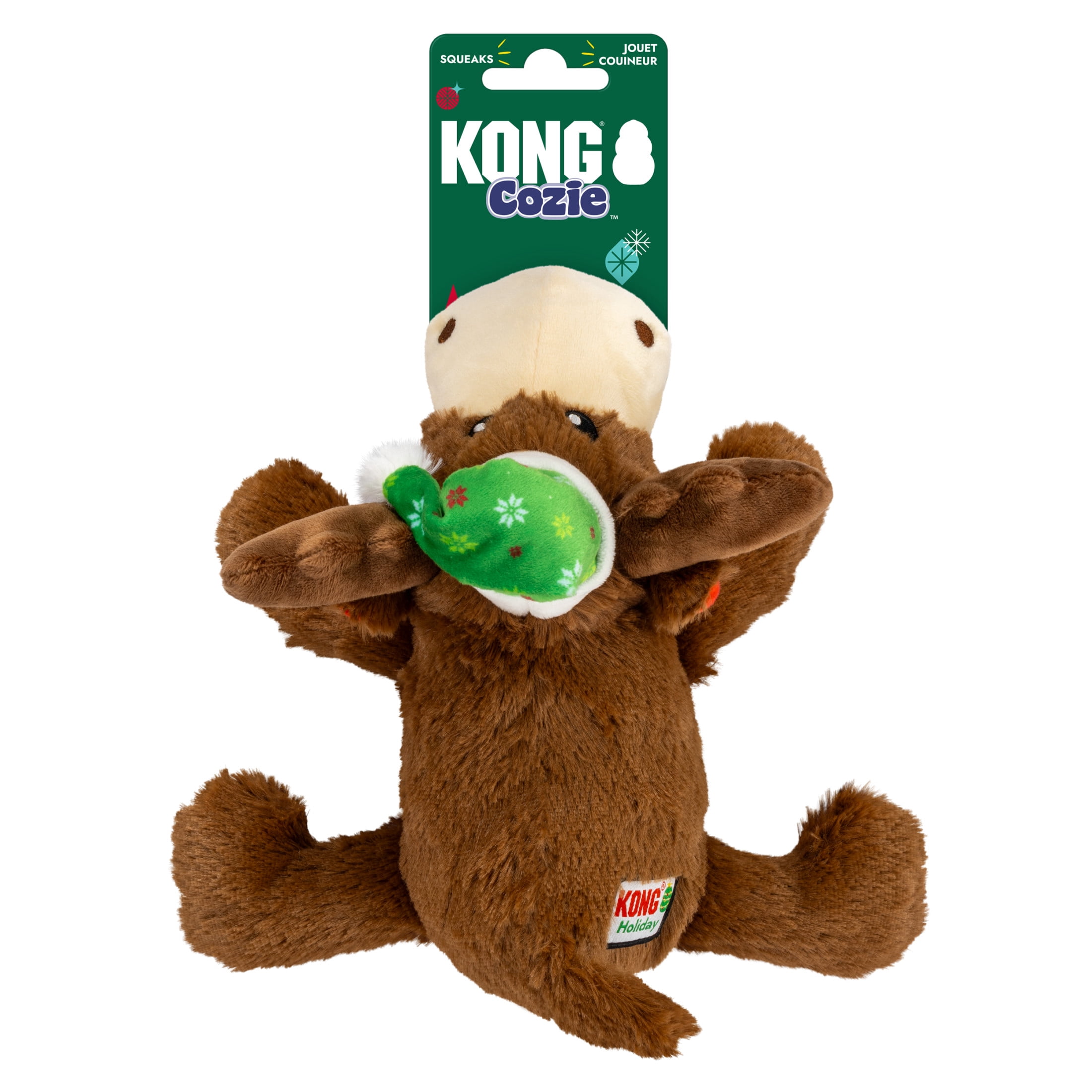 KONG® Holiday Cozie™ Dog Toy, Reindeer, Brown, Medium