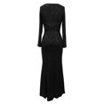 thumbnail image 5 of Riforla Elegant Dresses for Women Long Sleeve Sequin Dress Formal Gowns Sparkly V Neck Maxi Dress, 5 of 5