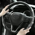 thumbnail image 4 of XUKEY Bling Car Steering Wheel Cover Silver Sparkling Anti-slip 14" to 16"Universal for Girl Woman, 4 of 6