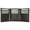 thumbnail image 6 of Mens Lambskin Leather Trifold Multi Card Holder Outside ID Window Wallet 1355 (C) Black, 6 of 7
