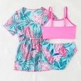 thumbnail image 5 of Staki Teen Girls Bikini Sets Girl's 3 Pieces Floral Print Swimsuits Bikini Set Bathing Suit with Beach Cover Up 4-8Y(Pink,6-7 Years), 5 of 8