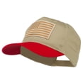 thumbnail image 2 of Desert American Flag Patched Two Tone High Cap - Red Khaki OSFM, 2 of 5