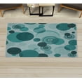 thumbnail image 1 of Earth Tones Decorative Rug, Abstract Pastel Pattern with Overlapping Chaotic Spots and Ring Shapes, Quality Carpet for Bedroom Dorm and Living Room, 6 Sizes, Dark Teal, by Ambesonne, 1 of 1
