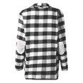 thumbnail image 5 of Women's Cardigan Long Sleeve Jacket Lady Automobiledigan Plaid Cardigan Fall Fashion Checkered Coat Top,White Women's Cardigan XXXL, 5 of 6