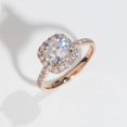 thumbnail image 2 of solitaire jewels 2CT Cushion Moissanit Halo Engagement Ring For Women, 10K Rose Gold, 2 of 5