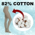 thumbnail image 2 of EMEM Apparel Girls' Kids Children's Junior's Flat Knit Cotton Sweater Winter School Uniform Opaque Footed Tights Hosiery Stockings Sand 10-12, 2 of 5
