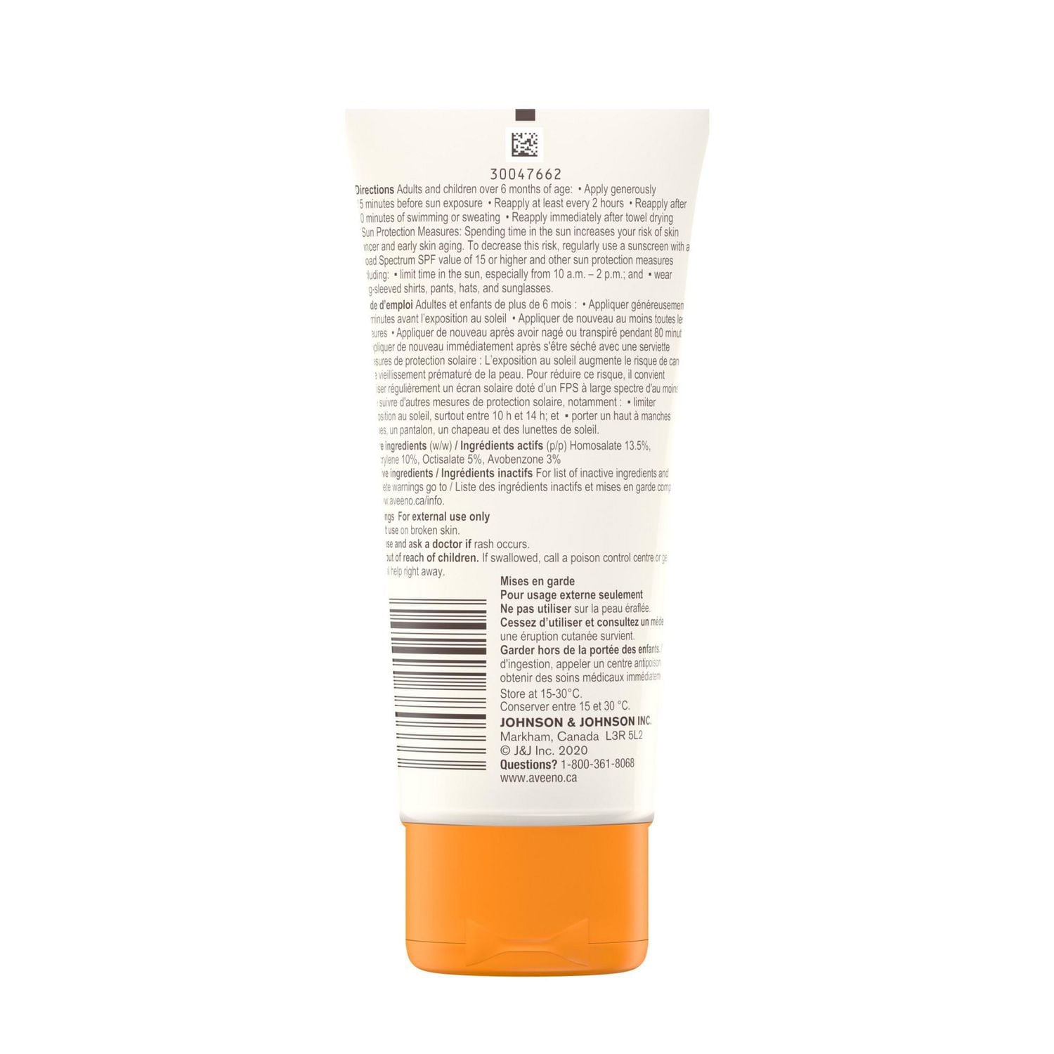 Écran solaire hydratant Aveeno Protect + Hydrate FPS 50 à large spectre et avoine prébiotique hydratante, légère, sans parabènes, sans huile et sans oxybenzone 88 ml