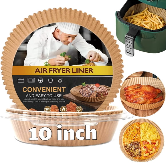 Forro de papel desechable Air Fryer redondo de 10 pulgadas, 100 unidades