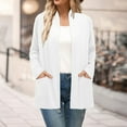 thumbnail image 2 of Cardigan Women Long Sleeve Open Front Cardigan With Pockets Casual Duster Lightweight Knit Cardigans Women White M, 2 of 4