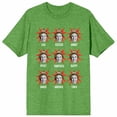 thumbnail image 4 of Elf Buddy Mood Faces Crew Neck Short Sleeve Green Heather Women's T-shirt-3XL, 4 of 7