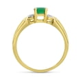 thumbnail image 5 of 14k Yellow Gold Oval Emerald And Diamond Ring, 5 of 8