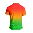 thumbnail image 5 of KLHDSF Men's Halloween Gradient Polo Shirt Short Sleeve Henley Neck Stretchy Breathable Casual Party Top Red S, 5 of 5