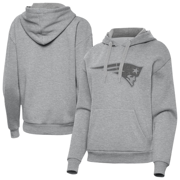 Women's Antigua  Heather Gray New England Patriots Victory Hoodie