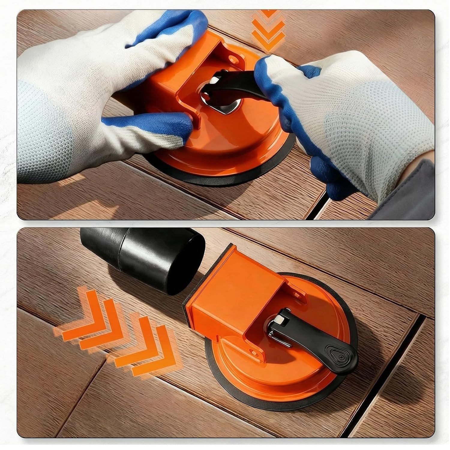 Floor Gap Fixer Tool, Heavy Duty Suction Cup Floor Gap Repair Tool with Rubber Hammer, Laminate Flooring Tools for Vinyl Plank, LVP & Wood Floors, Professional Flooring Installation Tool