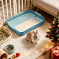 thumbnail image 6 of Small Animal Litter Box with Grid, Pet Potty Training Tray for Rabbits Hamsters Guinea Pigs Hedgehogs Chinchillas Ferrets, Easy Clean Cage Toilet with Splash Guard Fence, Hamster Toilet, Green, 6 of 6