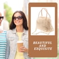thumbnail image 4 of Bolso de mano de piel sintética de gran capacidad para mujer con cadena de perlas, bolso de hombro de felpa, elegante bolso de noche beige, 4 of 8