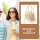 thumbnail image 4 of Bolso de mano de piel sintética de gran capacidad para mujer con cadena de perlas, bolso de hombro de felpa, elegante bolso de noche beige, 4 of 8