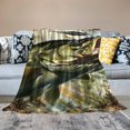 thumbnail image 2 of Orinice Large Mouth Bass Warm Lightweight Blanket Soft Fleece Blankets All Seasons Decor Gift 50x60in, 2 of 6