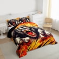 thumbnail image 3 of Homewish Wildlife Monkey 2pcs Bedding Comforter Set For Kids Children Teens,Woodland Animal Twin Comforter Sets,Black Orange Breathable Bedding Set,Luxury Bedroom Decor,Reversible, 3 of 8