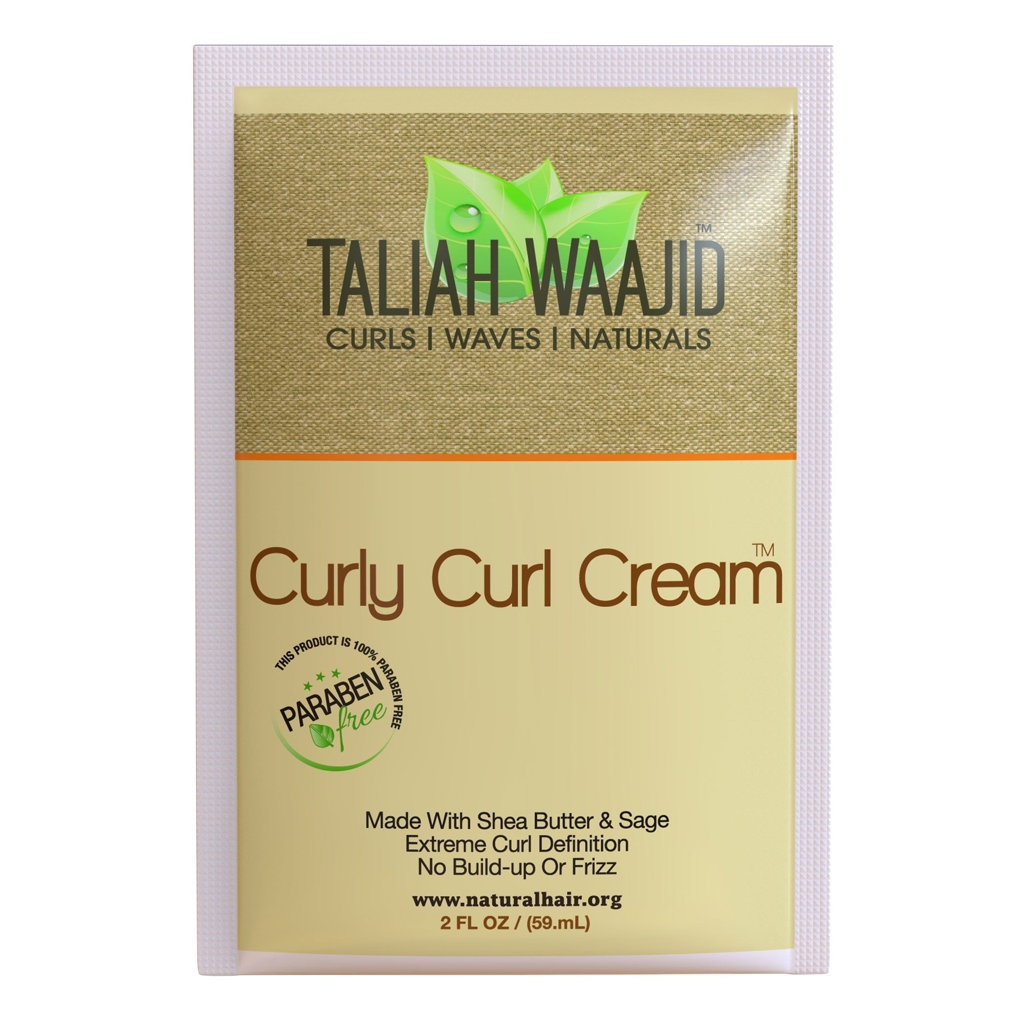 Taliah Waajid Curls Waves Naturals Curly Curl Cream 2oz (5) Pack Travel Size Packettes (U124