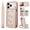 Rosegold, variant on ELEHOLD Crossbody Case for iPhone 17 Pro Max, Flower Embroidered Wallet Case with Shoulder and Wrist Strap, Stand Feature,Brown