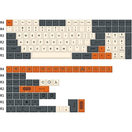 Xd64 Keyboard Cherry Profile Dye Sub Carbon PBT Full Keyset for MX Mechanical ...