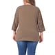 thumbnail image 3 of Camisas de mujer de tallas grandes Agnes Orinda, blusa de cuello en V, manga 3/4, floral, raglán, casual, tops de primavera y otoño, 2X naranja, 3 of 6