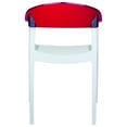 thumbnail image 5 of Luxury Commercial Living 32" White and Red Transparent Stackable Outdoor Patio Dining Arm Chair, 5 of 8