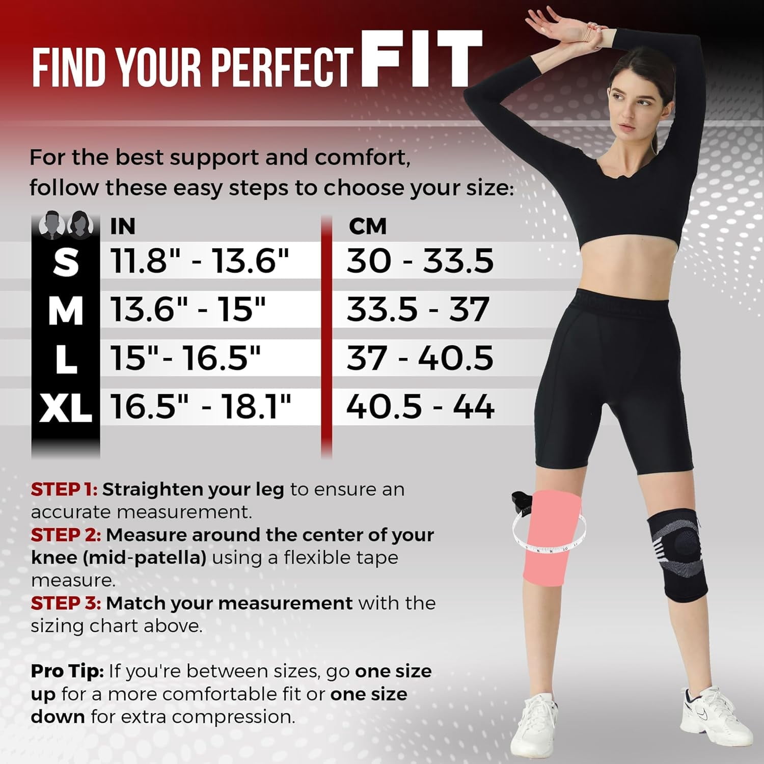 Nordic Lifting Knee Brace Sleeve Support for Men and Women Knee Compression for Arthritis Pain Relief - (Large Grey)