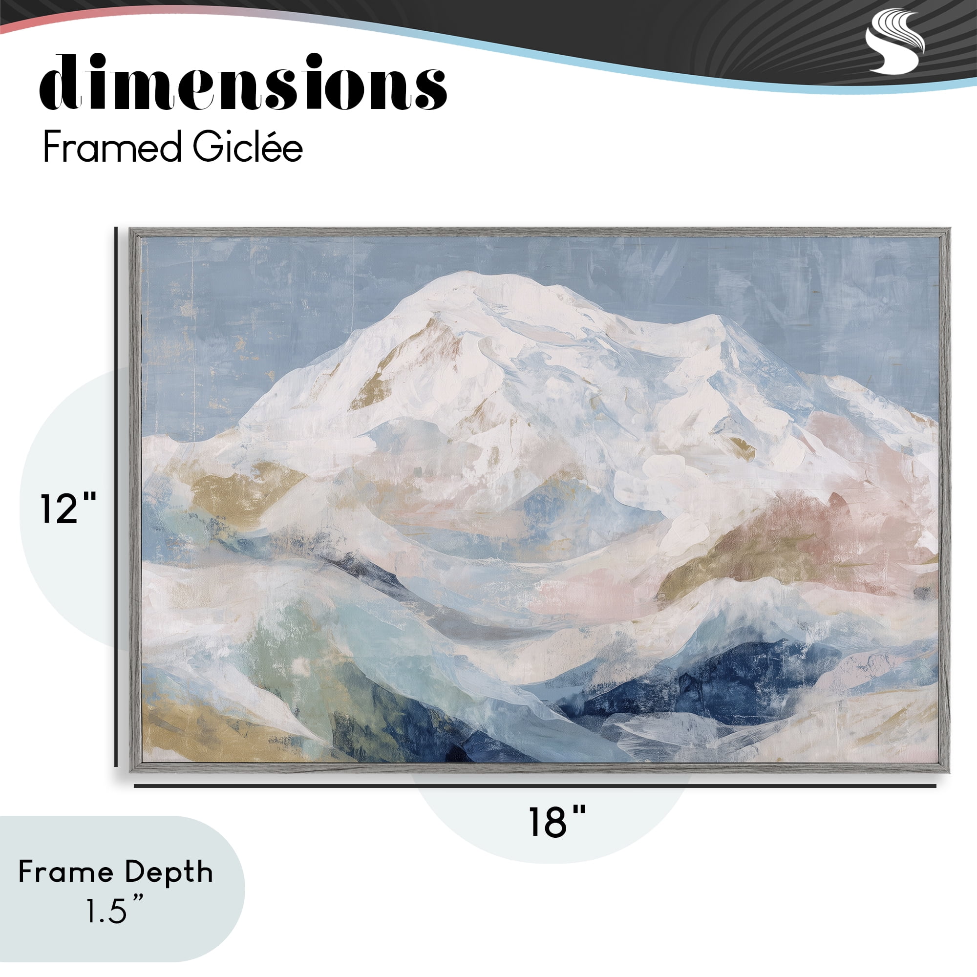Stupell Industries Icy Mountain Range at Dusk Gray Framed Giclee Art, design by Chromatic Storm Studio