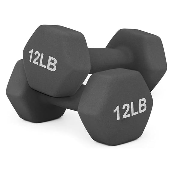 Neoprene Coated Dumbbell Hand Weights Set – 8LB, 10LB, 12LB, 15LB Pairs for Strength Training, Home Workouts and Full-Body Fitness, Hex Shape and Non-Slip Grip