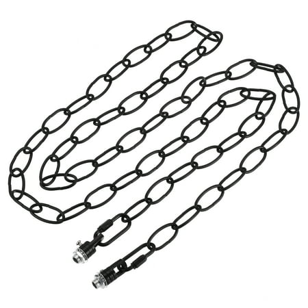 

Uxcell 3mm Thick 1.83m Long Hook Loops Connectors Pendant Light Fixture Chain Black 1 Set