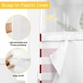 thumbnail image 6 of Anchor Red No Hook Shower Curtain Waterproof, Bathroom Curtains with Snap in Liners and See Through Top Window, Modern Navy Blue White Striped Nautical Hotel Style Bathtub Curtains Shower 72"Wx96"L, 6 of 8