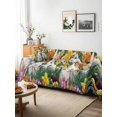 thumbnail image 3 of Easter Bunny Couch Cover, Yellow Flowers Vintage Country Leaves Pastoral Sofa Cover Blanket for 3 Cushion Couch, Sectional Sofa Slipcover Furniture Protector for Living Room Bedroom 71''x134'', 3 of 9