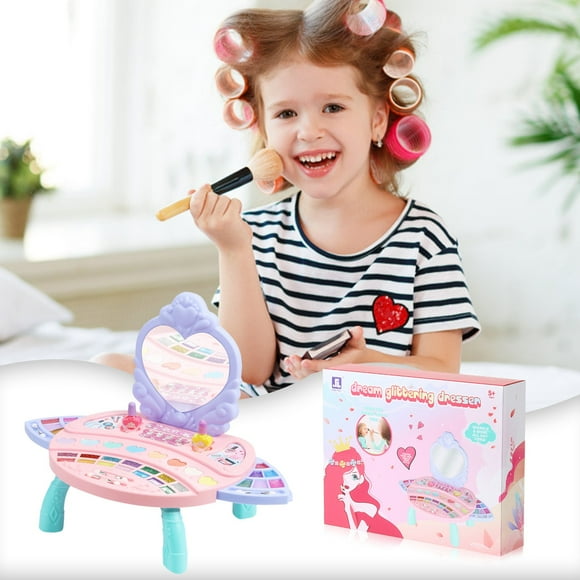 Clearance Toys under $5! kkbbma Kids Make Up Table For Girls, Washable Make Up For Little Girls, Toddler Make Up Bag, Gift For 3-12 Years Old Children.7ml