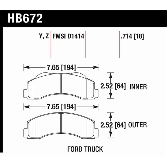 Hawk 10-11 Ford Expedition/F-150 SVT Raptor / 10-11 F-150 Front Street Brake Pad