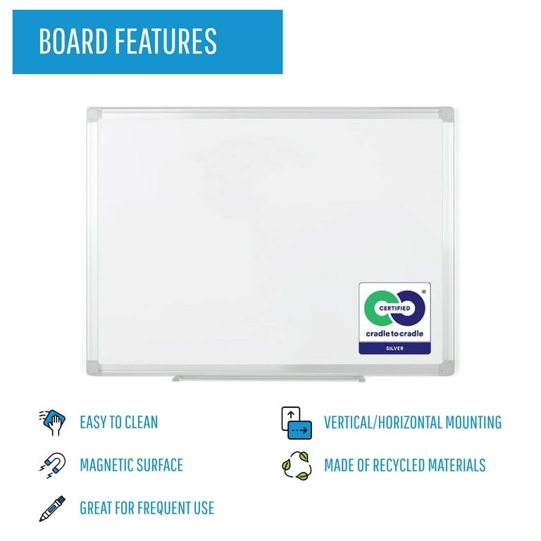 X BOARD Dry Erase Board 24 x 36 White Board Wall Mounted