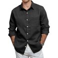thumbnail image 2 of Mens Button Down Shirt Long Sleeve Casual Shirts Summer Beach Shirt with Pocket, 2 of 9