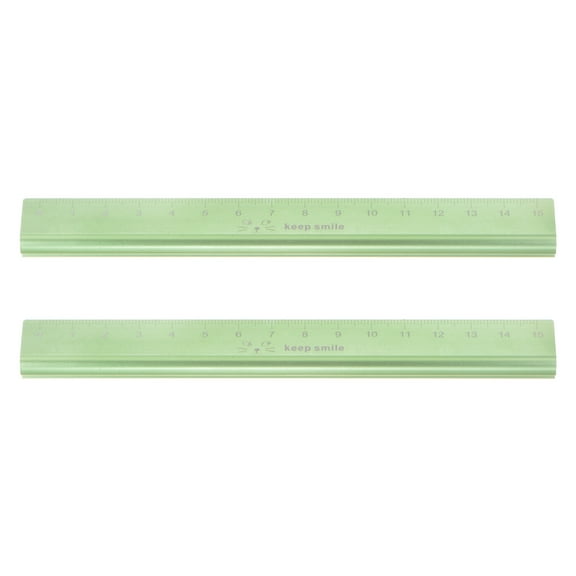 Uxcell Aluminum Hollow Scale Ruler 15cm Straight Metal Ruler, Green, 2 Pieces