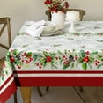 thumbnail image 2 of Christmas Red Poinsettia Flower Tablecloth, Merry Christmas Table Cloth Waterproof, Winter Christmas Xmas Kitchen Table Decor for Dining Holiday Party 60x84 Inch Rectangle, 2 of 6