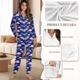 thumbnail image 6 of DISNIMO Bat Print 2 Pack Pajama Sets for Women Long Sleeve Top and Long Pants Casual Fashion Sleepwear Button Down Nightwear Pj Sets, (Available in Plus Size), 6 of 6