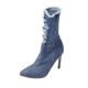 thumbnail image 2 of Botas de tacón alto con cremallera lateral de mezclilla elástica desgastada sexy de color sólido para mujer Wmkox8yii hfjk1824, 2 of 5