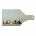 thumbnail image 1 of High Heels Cutting Board, Classy Sleek Different Woman Shoe Pairs on Wooden Floor and Grungy Wall Photo, Decorative Tempered Glass Cutting and Serving Board, in 3 Sizes, by Ambesonne, 1 of 2